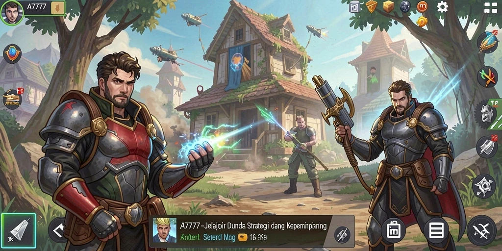 Tampilan strategis mendalam dari gameplay A7777.