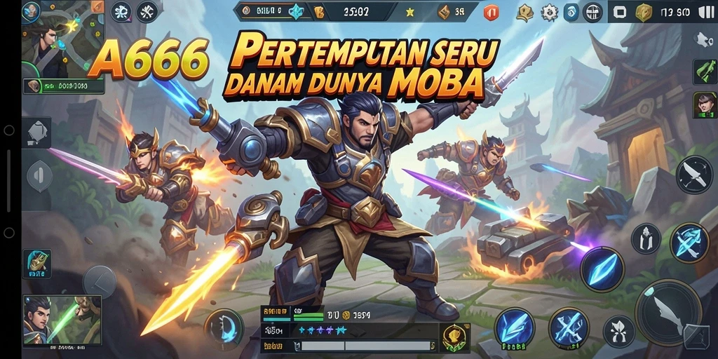Tangkapan layar gameplay seru dari AA666 dalam aksi MOBA.