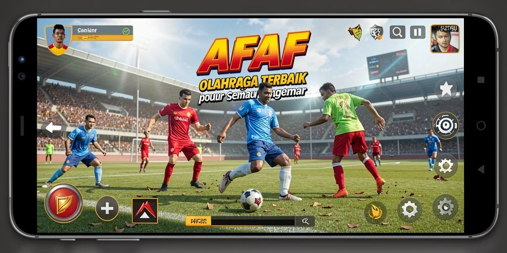 Tampilan gameplay AFAF yang menarik dan penuh aksi olahraga.