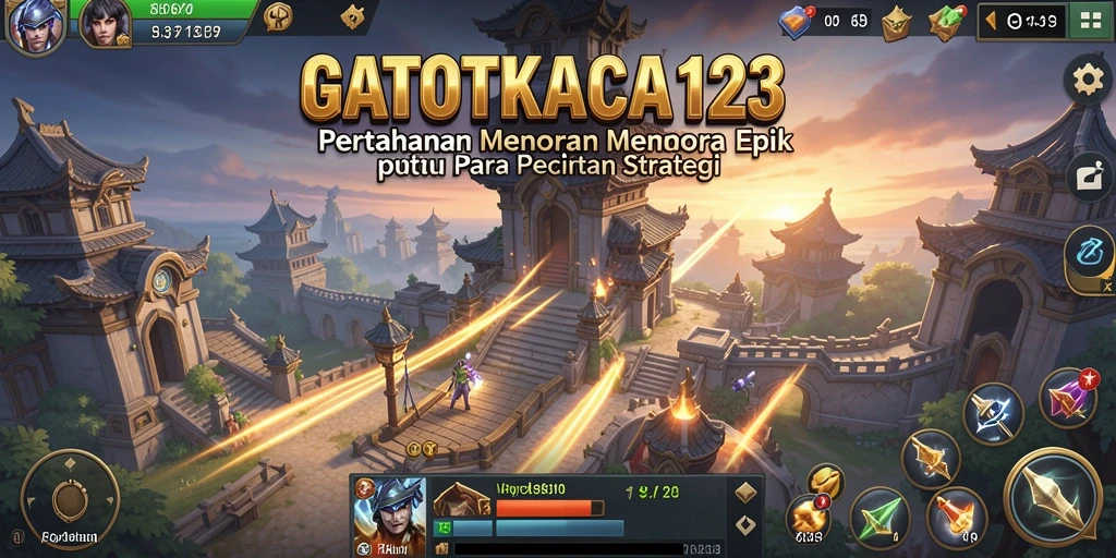 Gameplay seru GATOTKACA123 dengan pertahanan menara yang epik