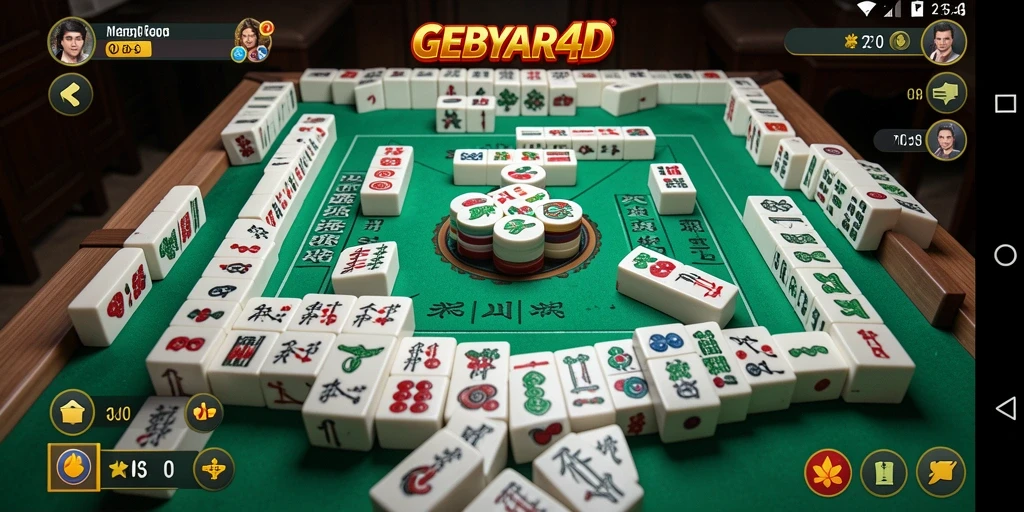 Screenshot gameplay GEBYAR4D menampilkan keseruan bermain Mahjong.
