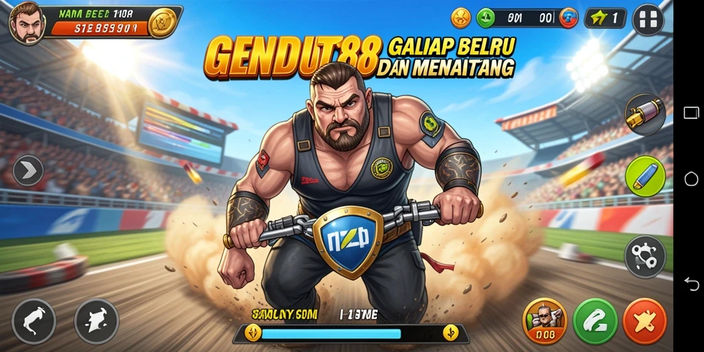 Tampilan gameplay balap GENDUT188 yang mendebarkan dan dinamis.