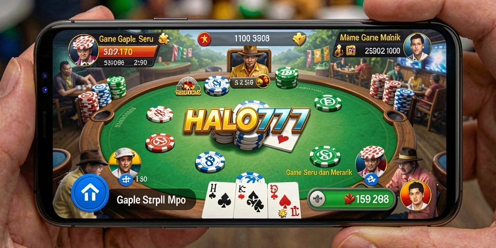 Gameplay seru HALO777 saat bermain Gaple bersama teman-teman.