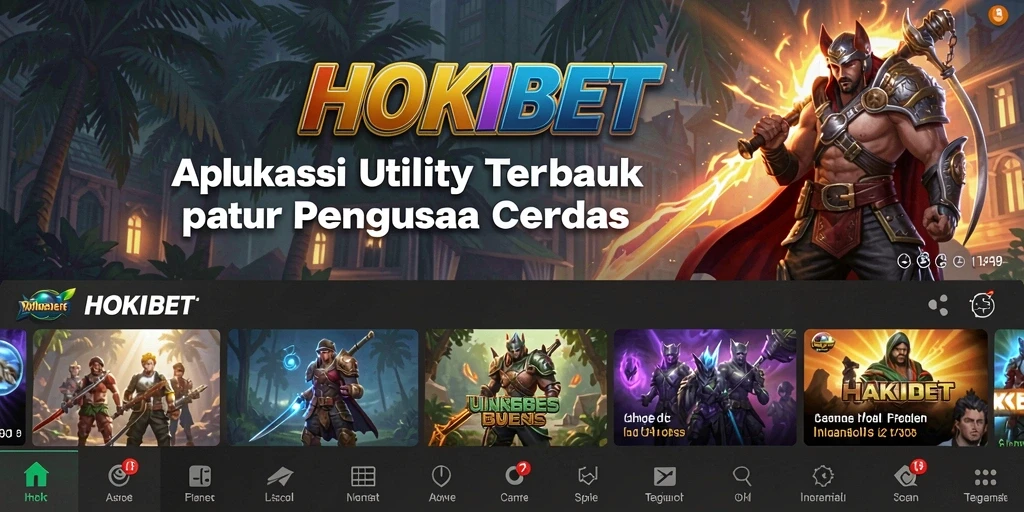 Screenshot HOKIBET menampilkan antarmuka aplikasi Utility yang intuitif.