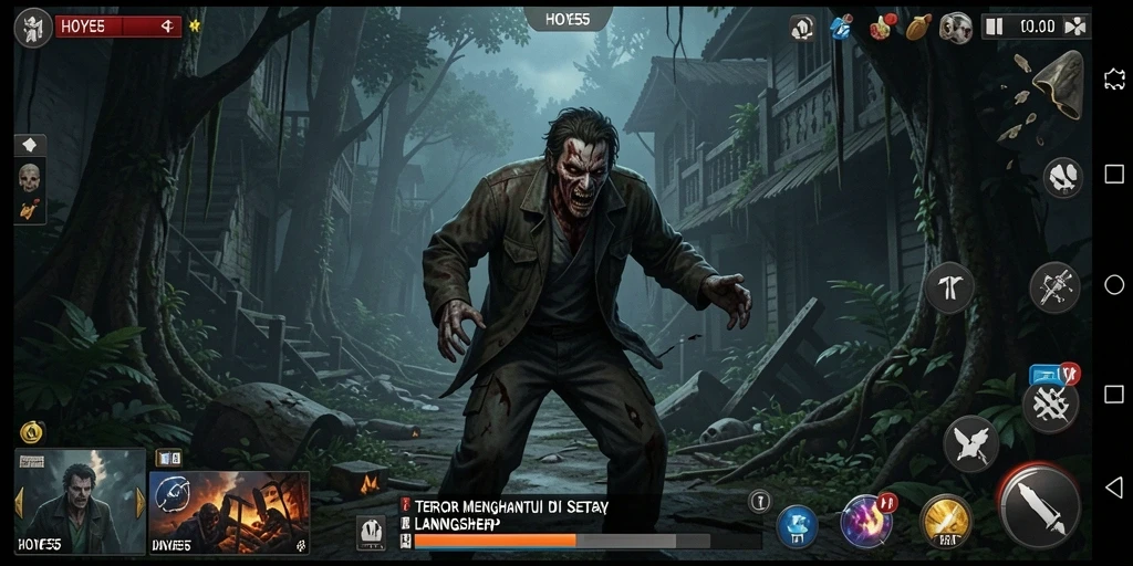 Gameplay HOYE55 yang mencekam dengan suasana horor yang menakutkan.