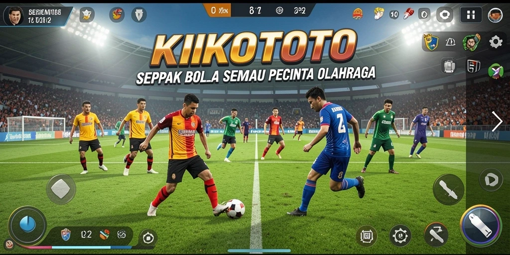Screenshot menunjukkan aksi seru di lapangan dalam KIKOTOTO.
