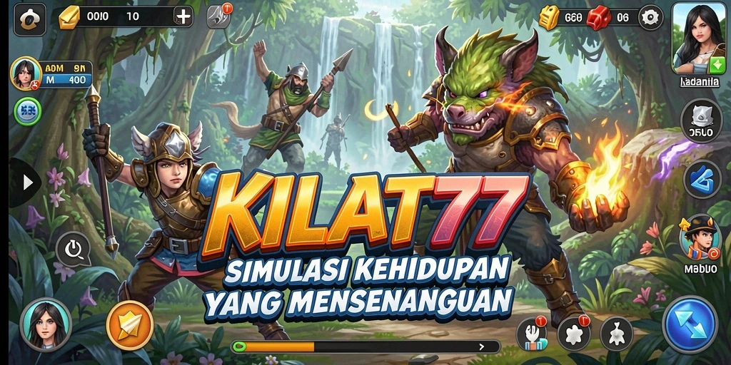 Tampilan gameplay KILAT77 yang menakjubkan dan penuh warna.