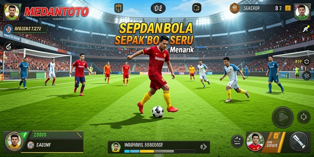 Screenshot gameplay <strong>MEDANTOTO</strong> menampilkan aksi seru di lapangan sepak bola.