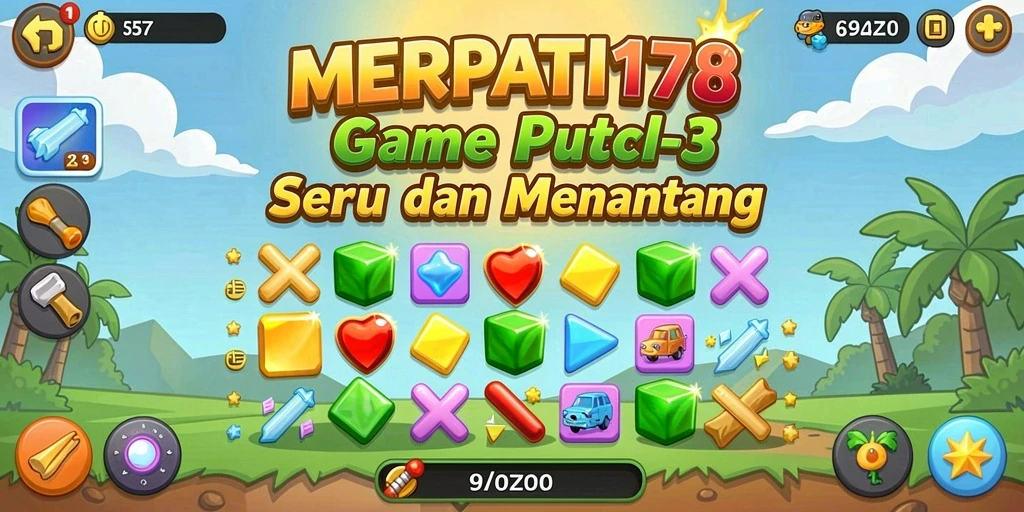 Menampilkan gameplay seru dari game Match-3 MERPATI178.