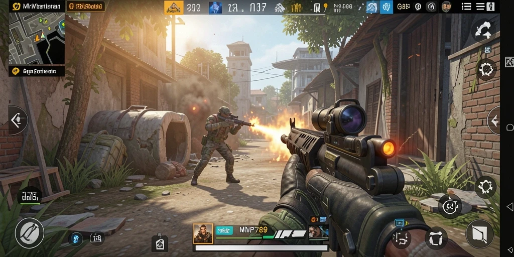 Tangkapan layar gameplay MVP789 menunjukkan aksi mendebarkan di medan perang.