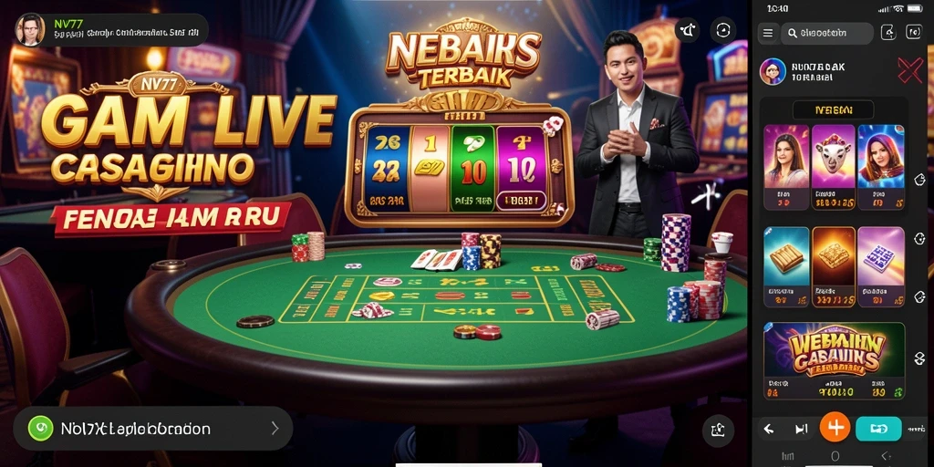 Screenshot NV77 yang menampilkan aksi seru dalam permainan Live Casino.