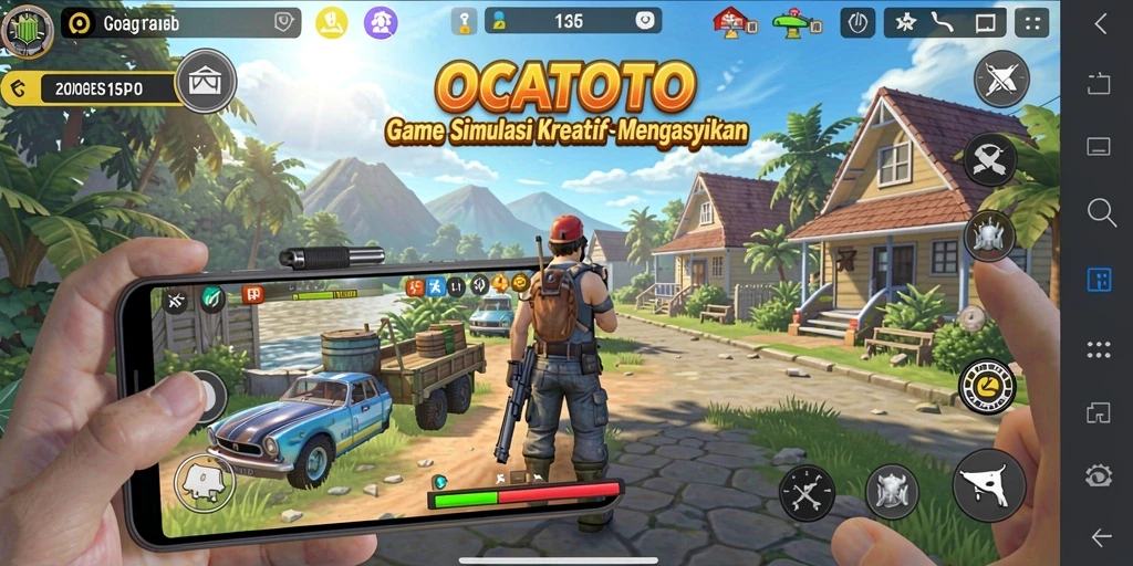 Tampilan gameplay OCATOTO yang interaktif dan kreatif.