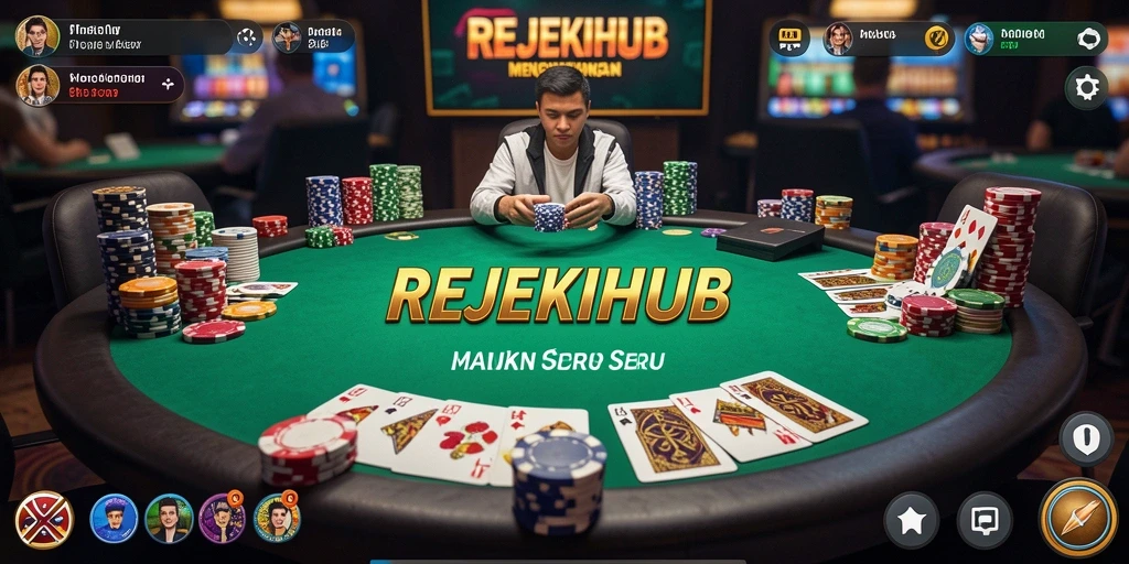 Tampilan gameplay poker yang menarik dan seru di REJEKIHUB.
