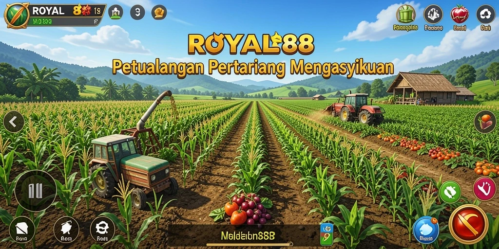 Tampilan gameplay ROYAL88 yang menarik saat menanam dan merawat tanaman.
