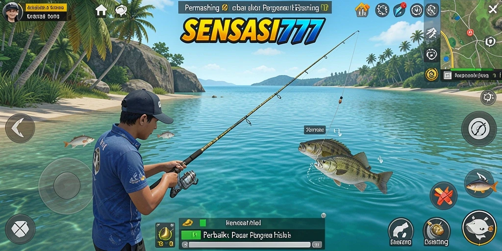 Tampilan gameplay SENSASI777 saat memancing dengan grafis yang menawan.