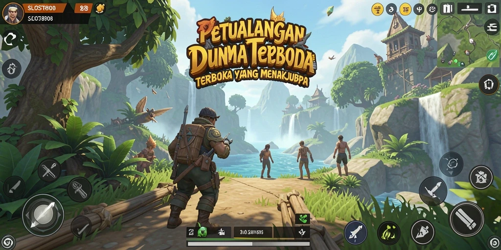 Screenshot menampilkan aksi seru dalam dunia terbuka SLOST8808.