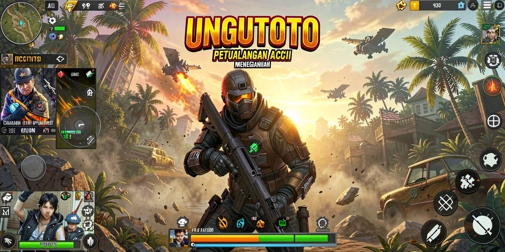 Tampilan gameplay UNGUTOTO yang menegangkan dan penuh aksi.